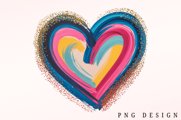 Download Colorful Brushstroke Valentine Day Heart - Premium Resources